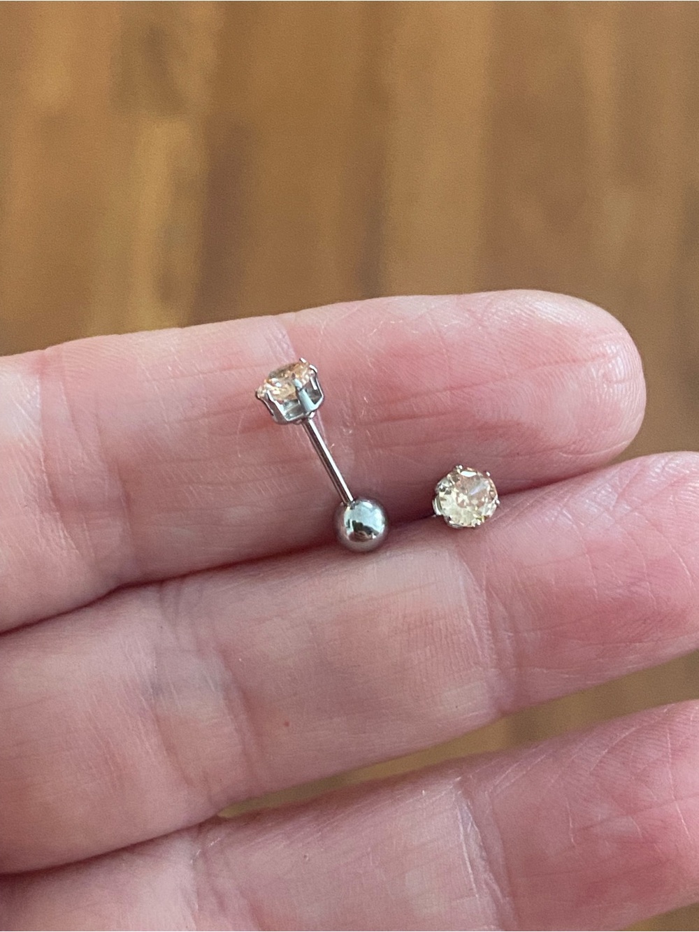 Silver Clear Crystal Stud Earrings